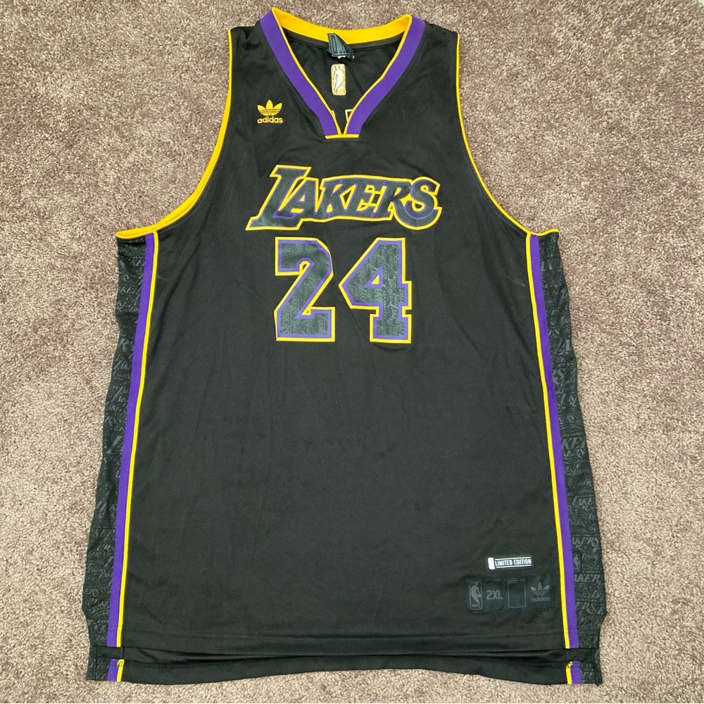 LIMITED EDITION Adidas KOBE BRYANT BLACK MAMBA 24 LA Lakers Jersey Size 2XL